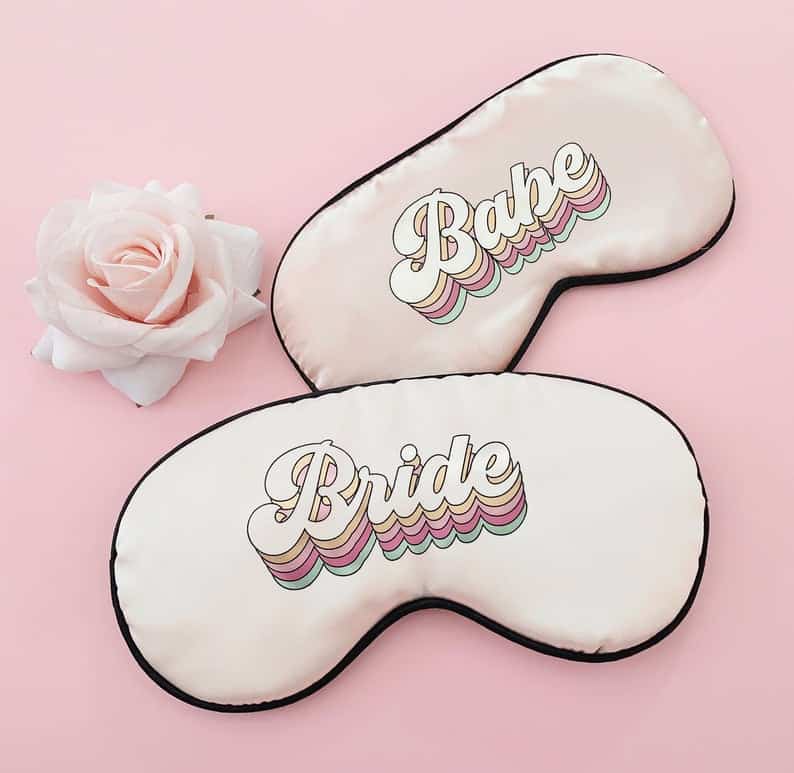 bridesmaid gift ideas: bride & babe sleep mask