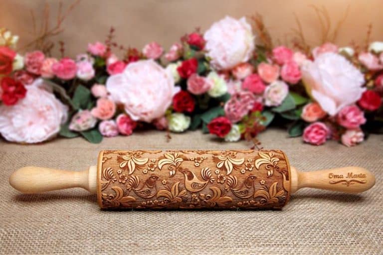 engraved wood rolling pin