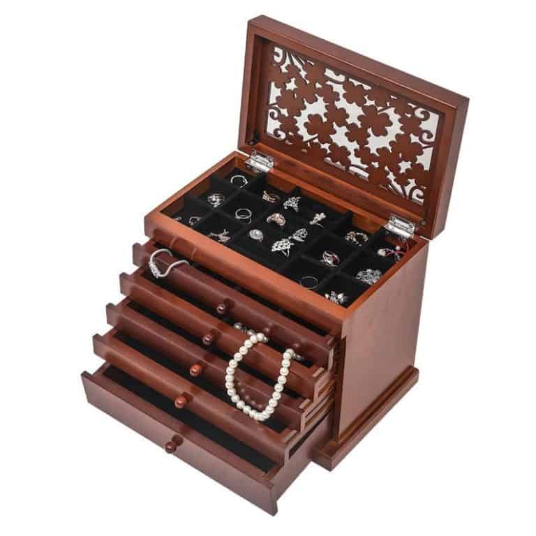 6 year wedding anniversary gift for wife: wooden jewelry box