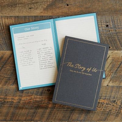 unusual 50th anniversary gifts: the story of us journal