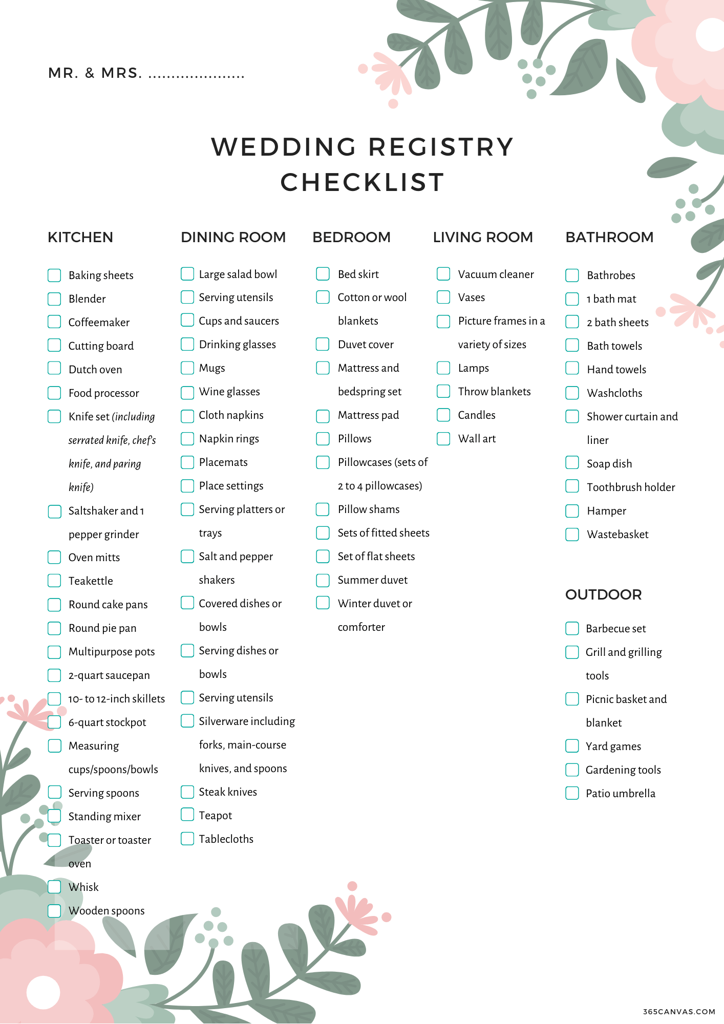 Wedding List Checklist Pdf deepzwalkalone