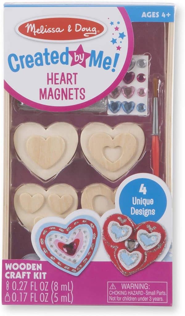 wooden heart magnet craft kit