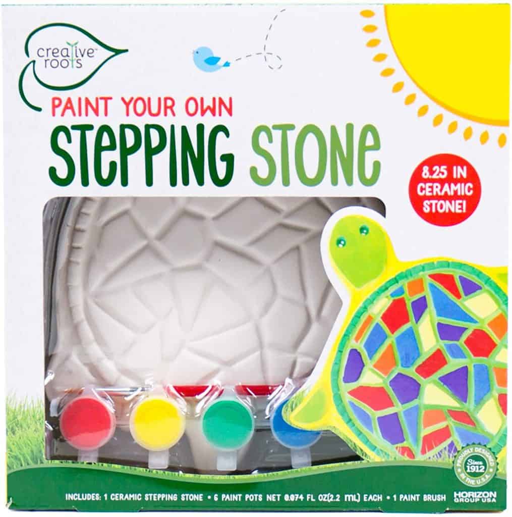 kids valentines gift ideas: paint your own turtle stepping stone