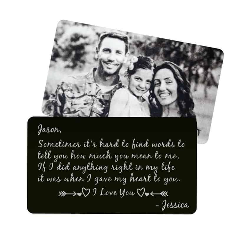 valentine presents for boyfriends: personalized wallet card