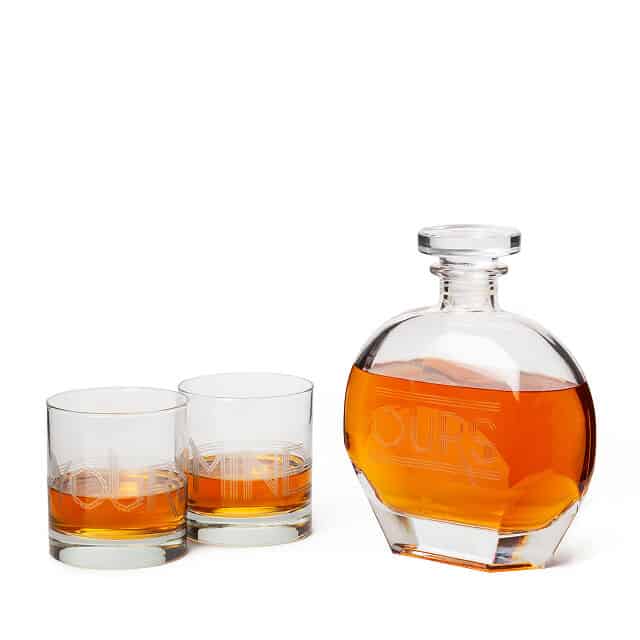 gift ideas for whiskey lovers: yours mine and ours decanter set
