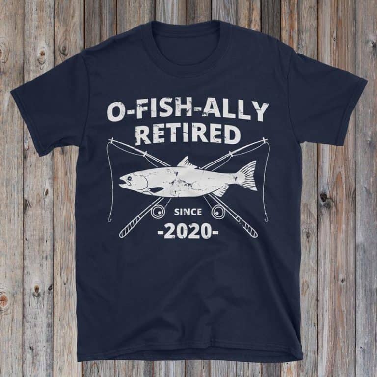retirement gift for fishermen: retired tshirt
