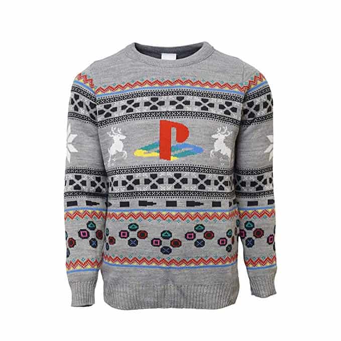 christmas gift for gamers: playstation ugly sweater