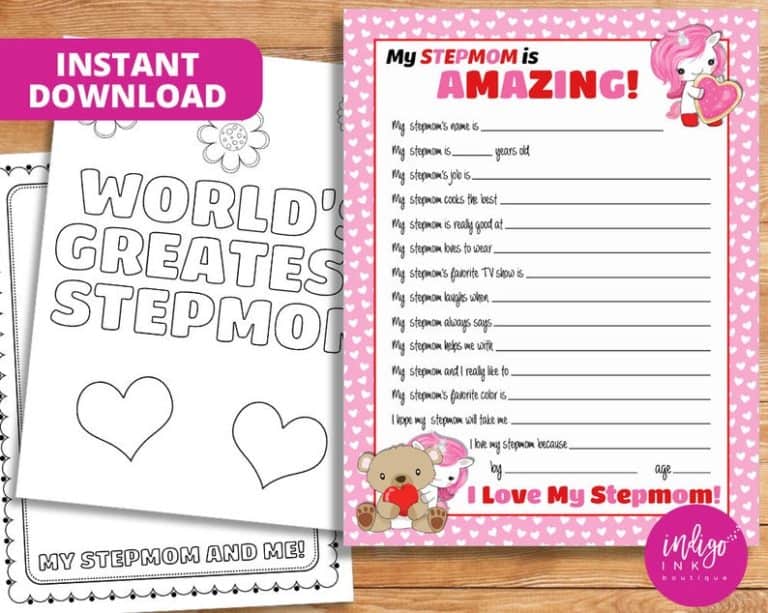 All About Stepmom Fill in the Blank Mothers Day Gift