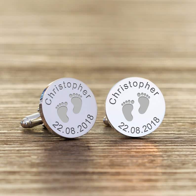 Cufflinks with baby's footprint - a gift for first father's day