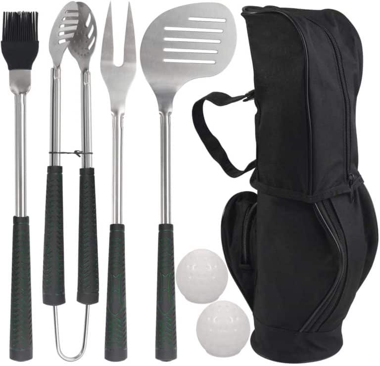 unique gifts for husband: golf-club style grill tool set