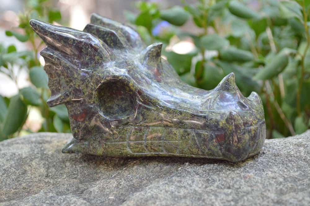 Carved Crystal Dragon Skull