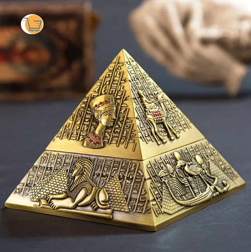 An ashtray that looks like egyptian pyramid - a man cave gift