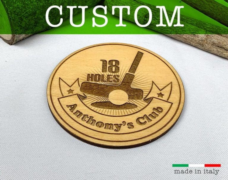 golf gifts for him: engraved custom coaster