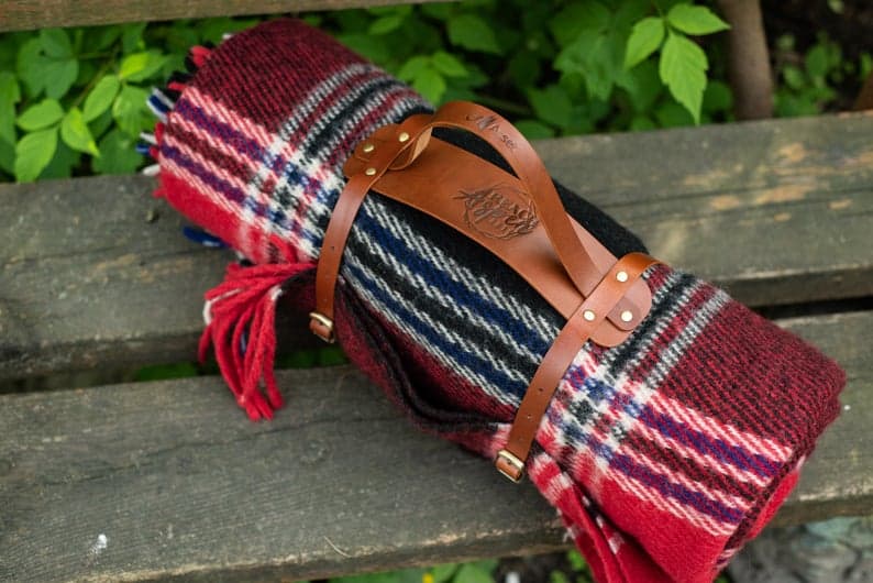 Handmade Leather Blanket Strap - Practical Gift For A Best Man
