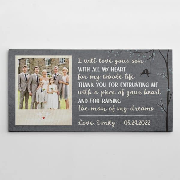 I Will Love Your Son With All My Heart For My Whole Life Custom Photo Collage Canvas Print