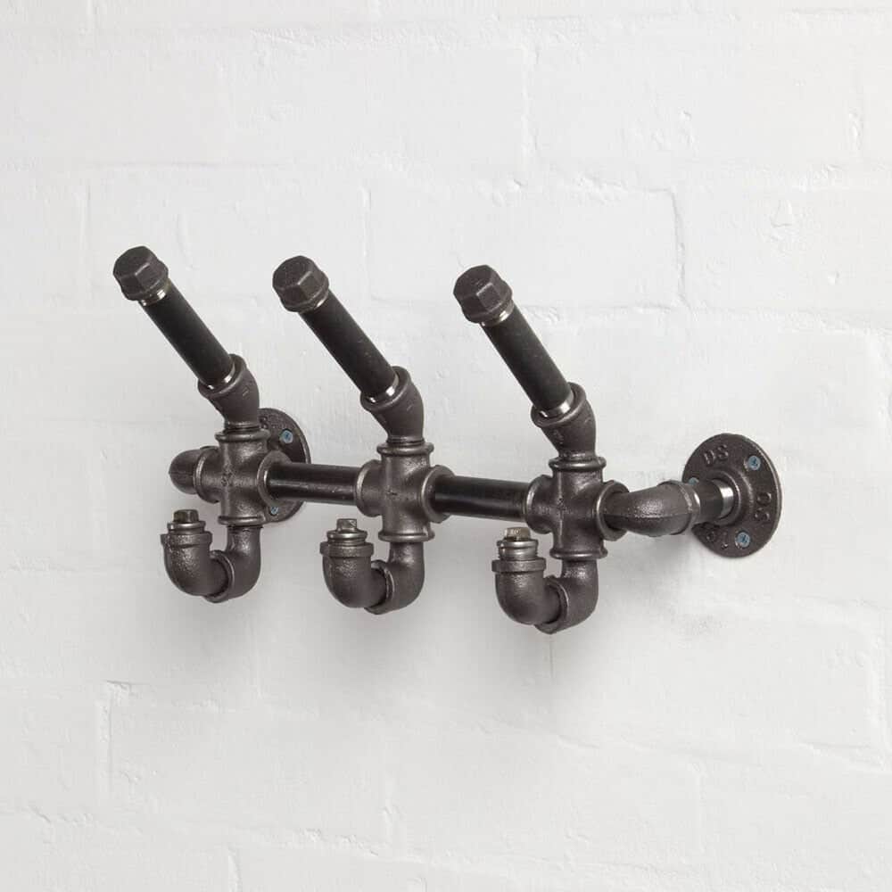 Industrial Style Coat Hooks Made With Pipe Fittings