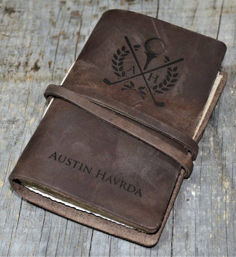 golf gift: personalized engraved diary
