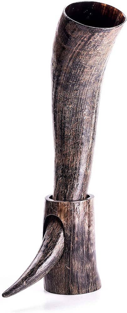 Ox-Horn Viking Drinking Horn As Man Cave Gift
