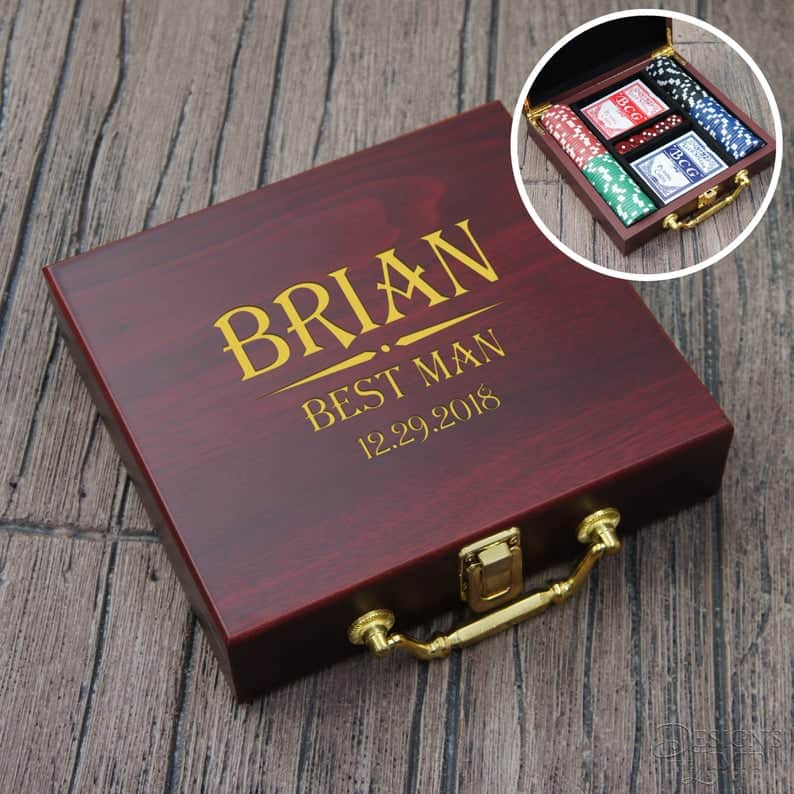 Personalized Poker Set For Best Man
