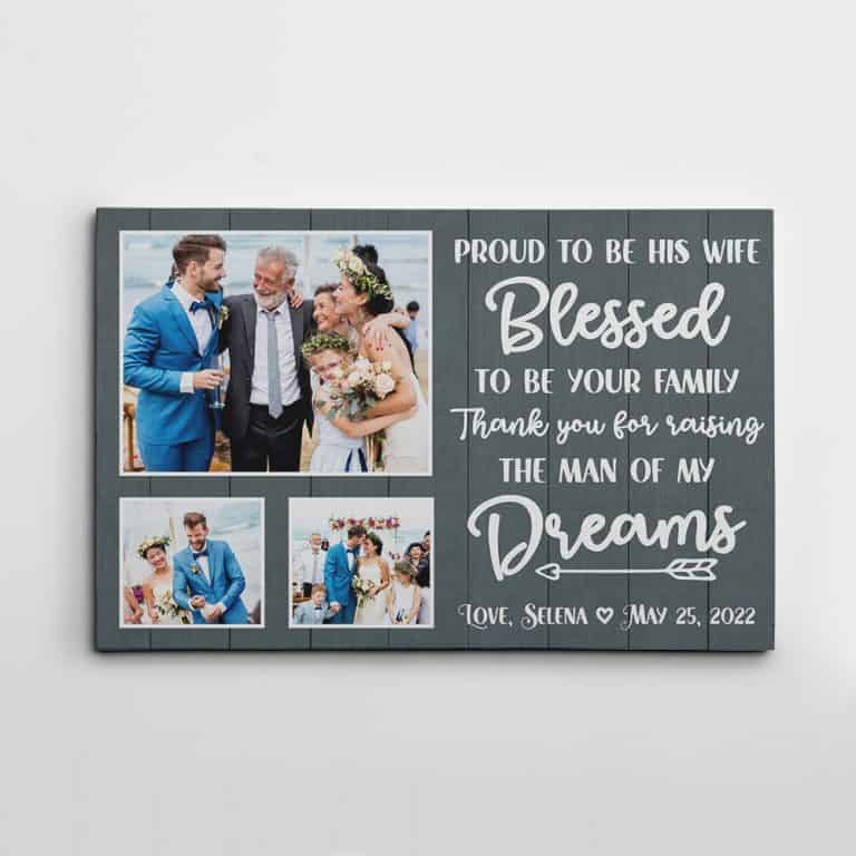 Proud To Be His Wife, Blessed To Be Your Family Photo Collage Canvas Print