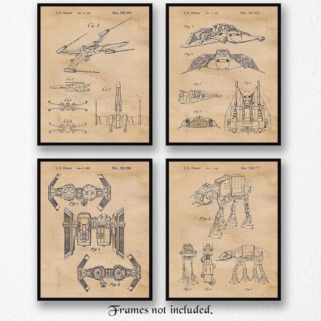 Vintage Star Wars Patent Poster Prints As A Gift For Best Man