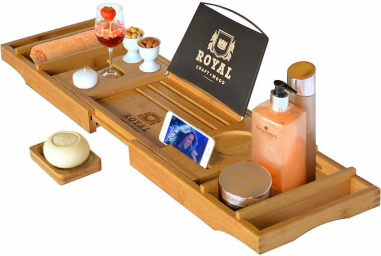gift ideas for father in law: bathtub caddy tray