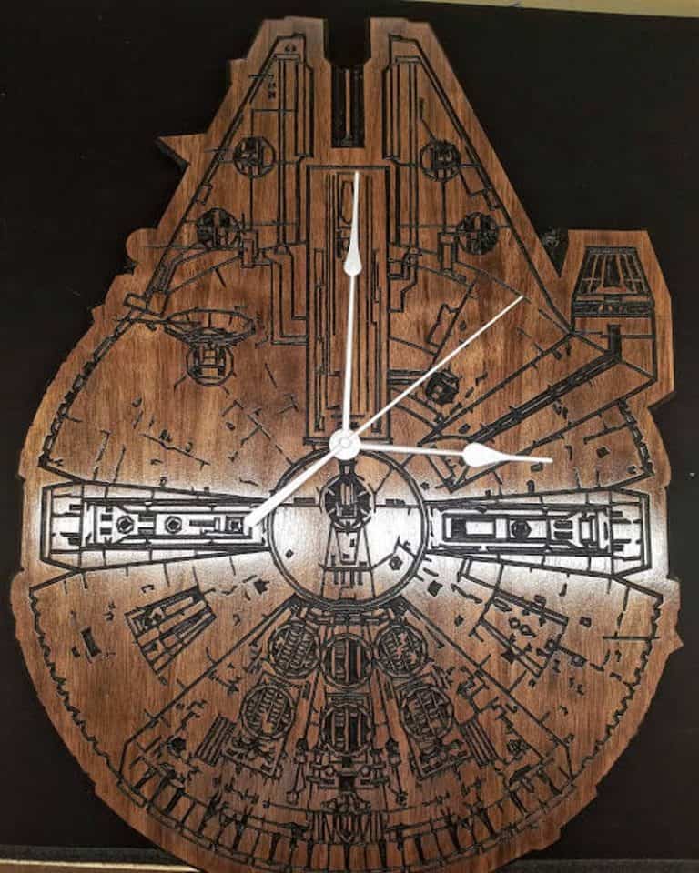 cool star wars gifts: millennium falcon clock