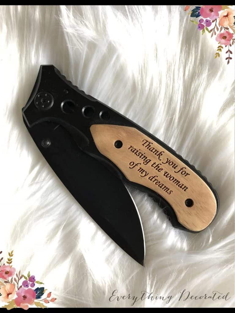 father in law gifts: personalized knife