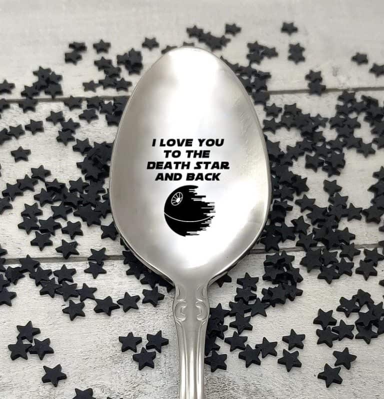 valentine's day gift for him: i love you to death star and back ice cream spoon