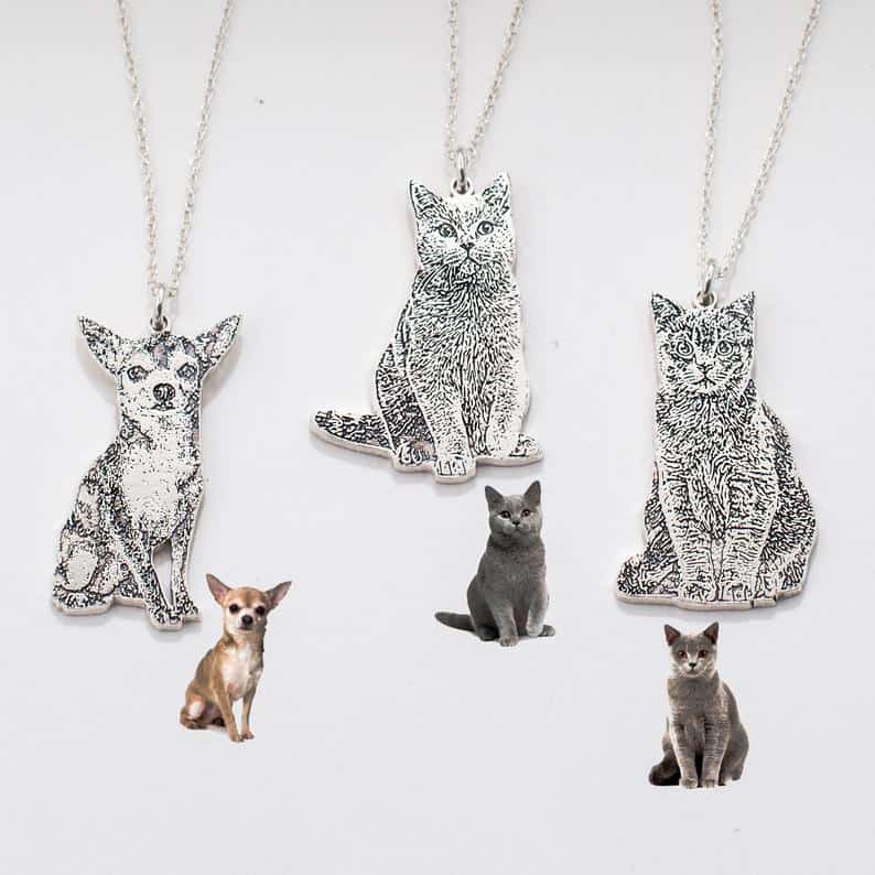 dog mom gifts: pet photo necklace