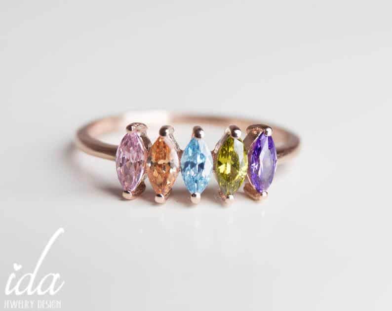 cool mothers day gifts: birthstone ring