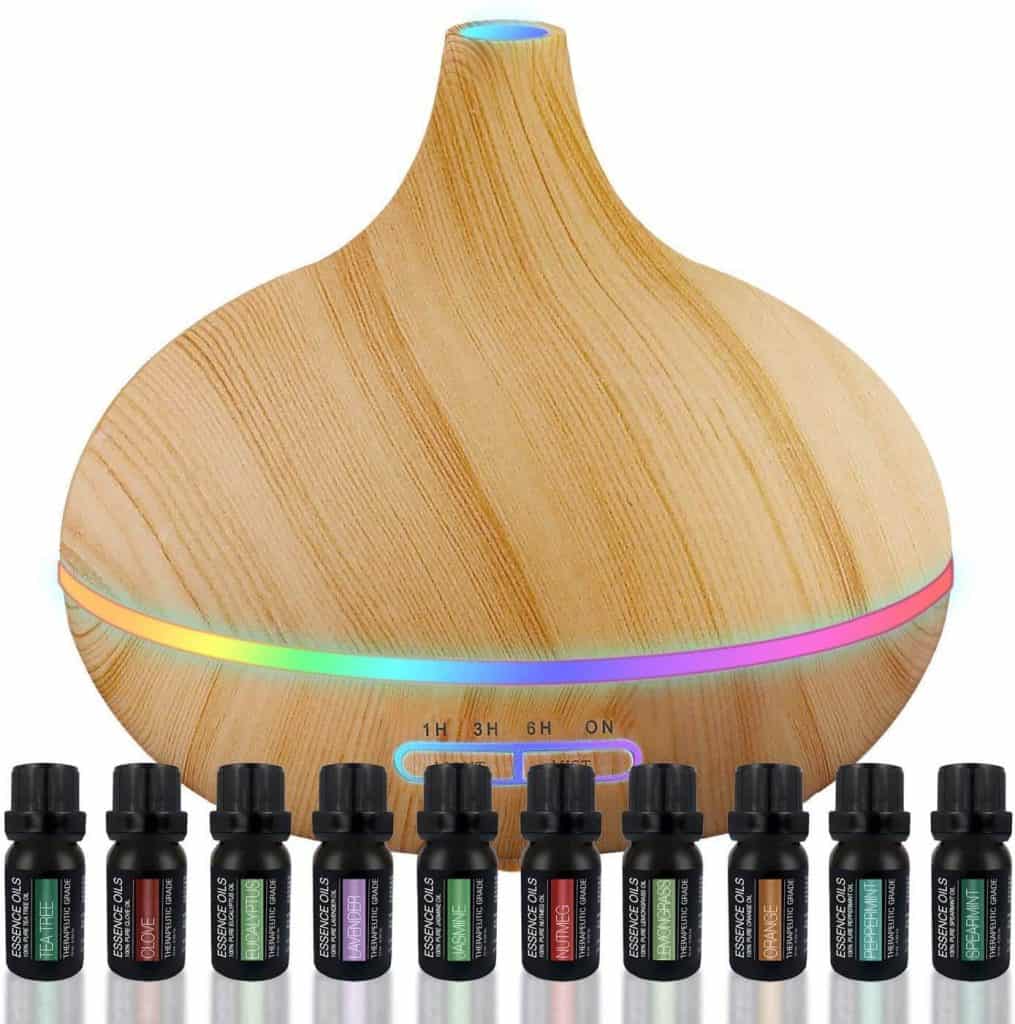good ideas for mother's day: essential oil diffuser with essential oil set