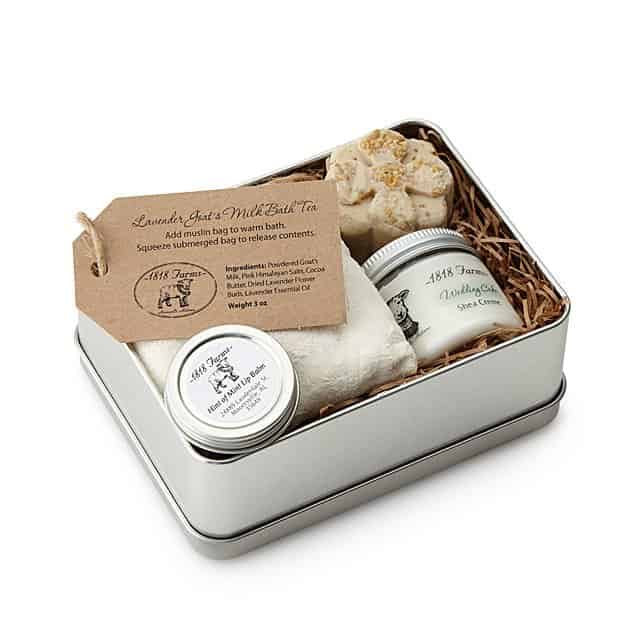10 year anniversary gift for her: farm fresh spa experience tin