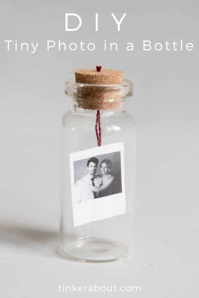 diy tiny photo or message in a bottle