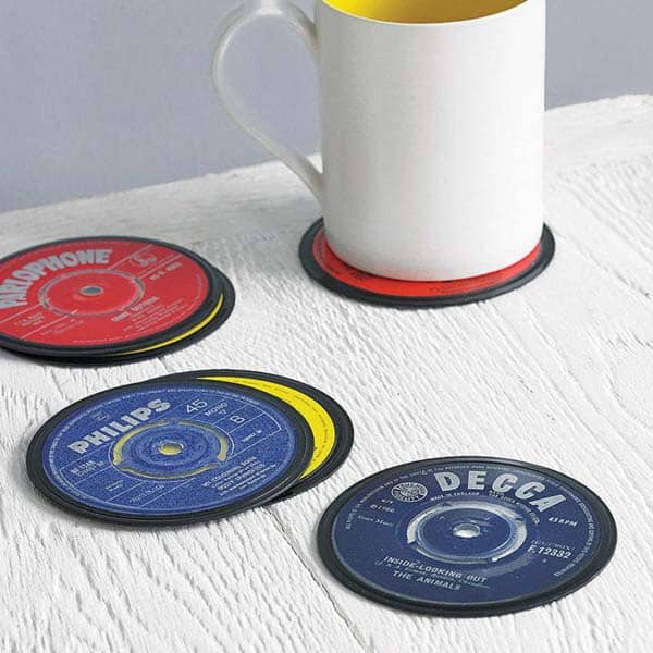 fathers day ideas: Vinyl Record Coasters