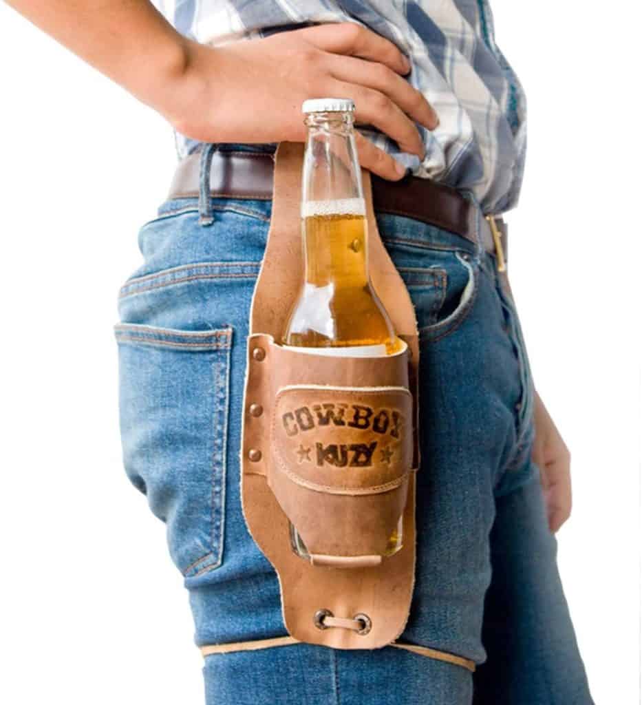 funny gifts for stepfather: cowbow beer holster