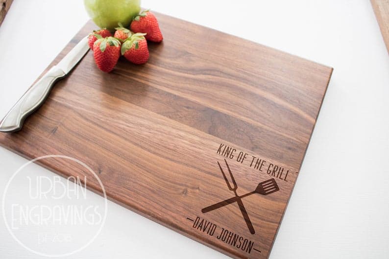step dad gift ideas: engraved cutting board