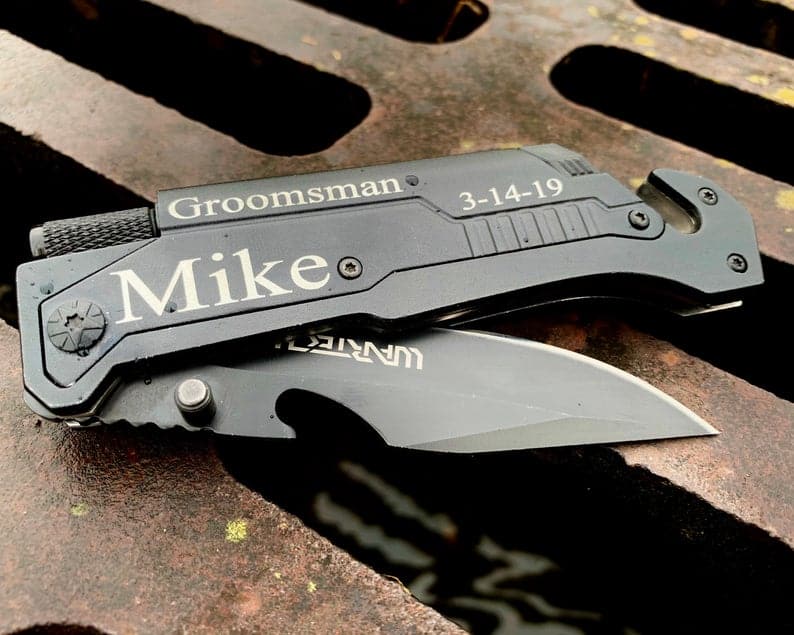 stepdad gifts: engraved multi-tool pocket knife