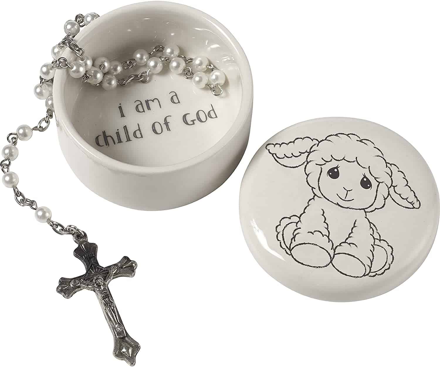 Baptism Rosary Beads in a box