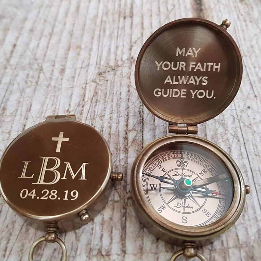Baptism Compass with customized text