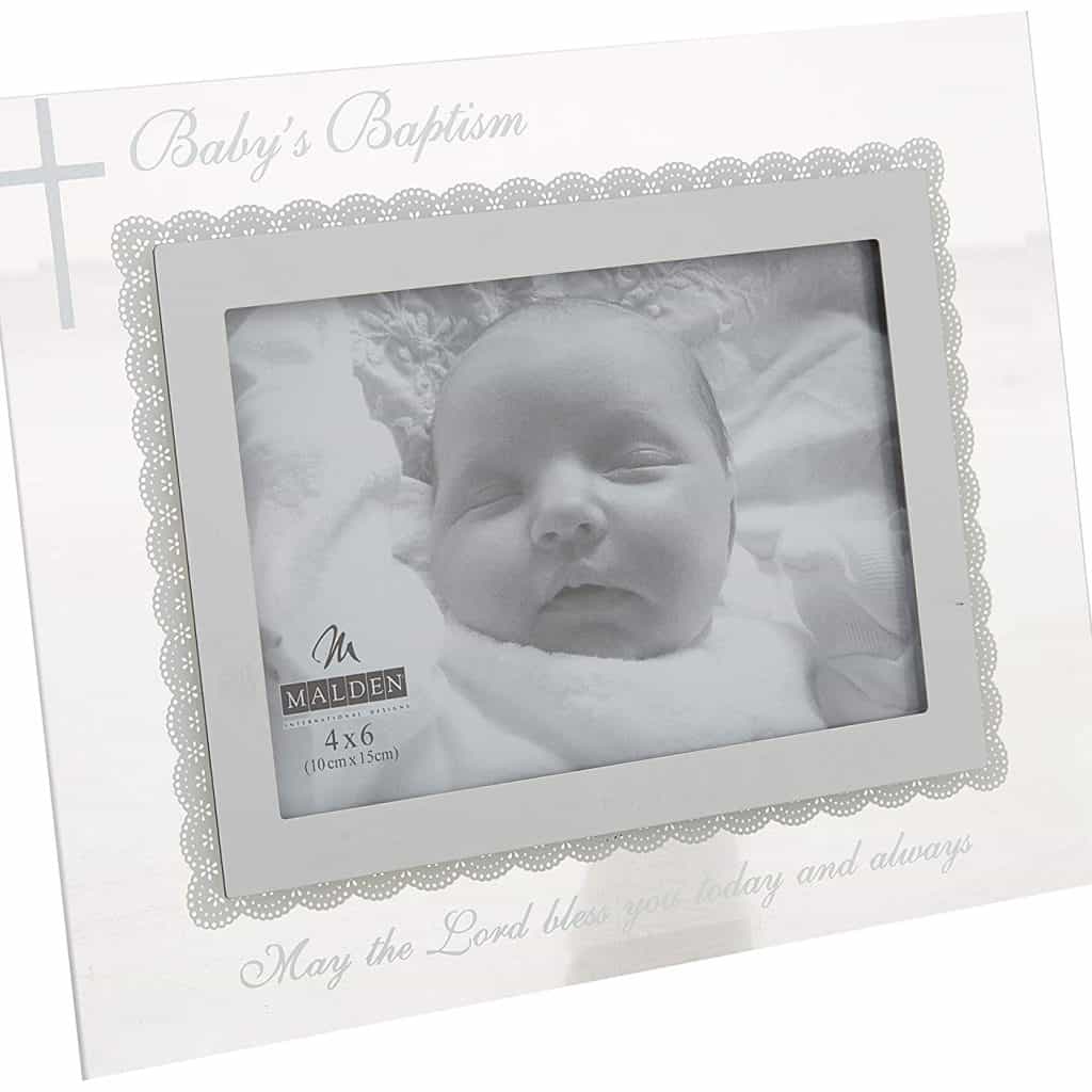 Baptism Picture Frame in white