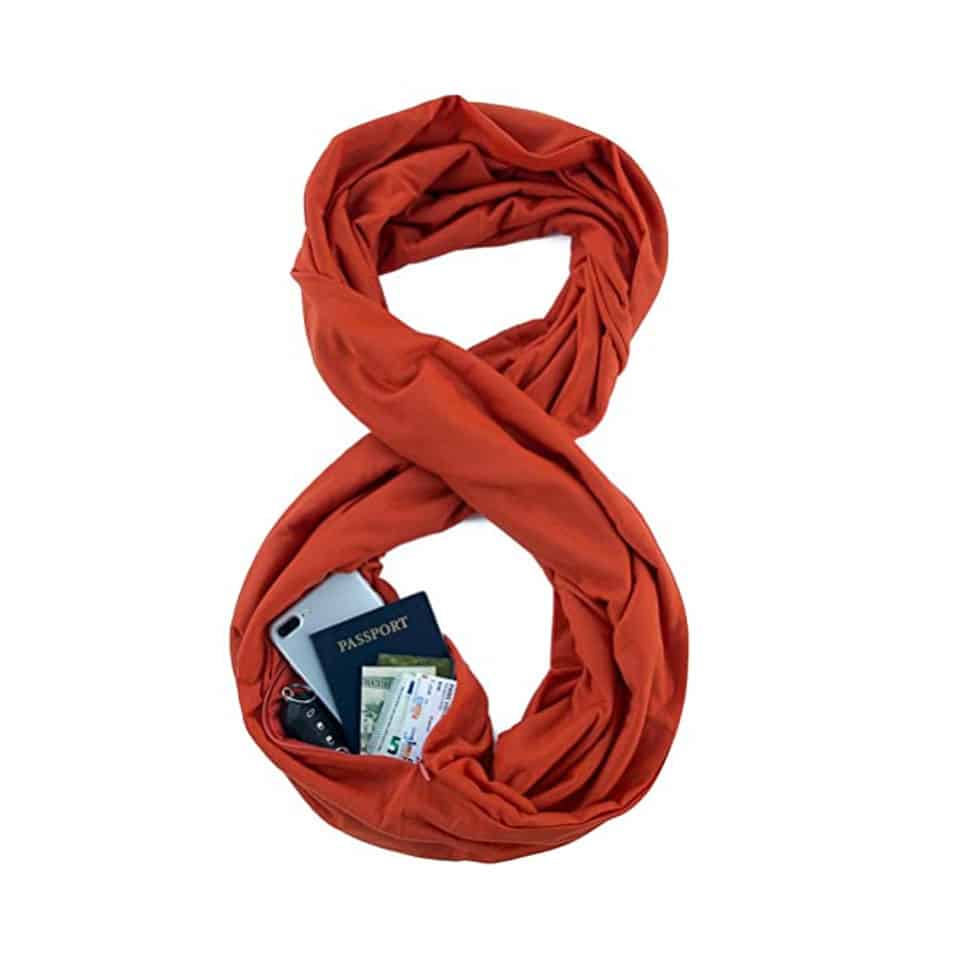 Infinity Scarf With Zipper Pockets 