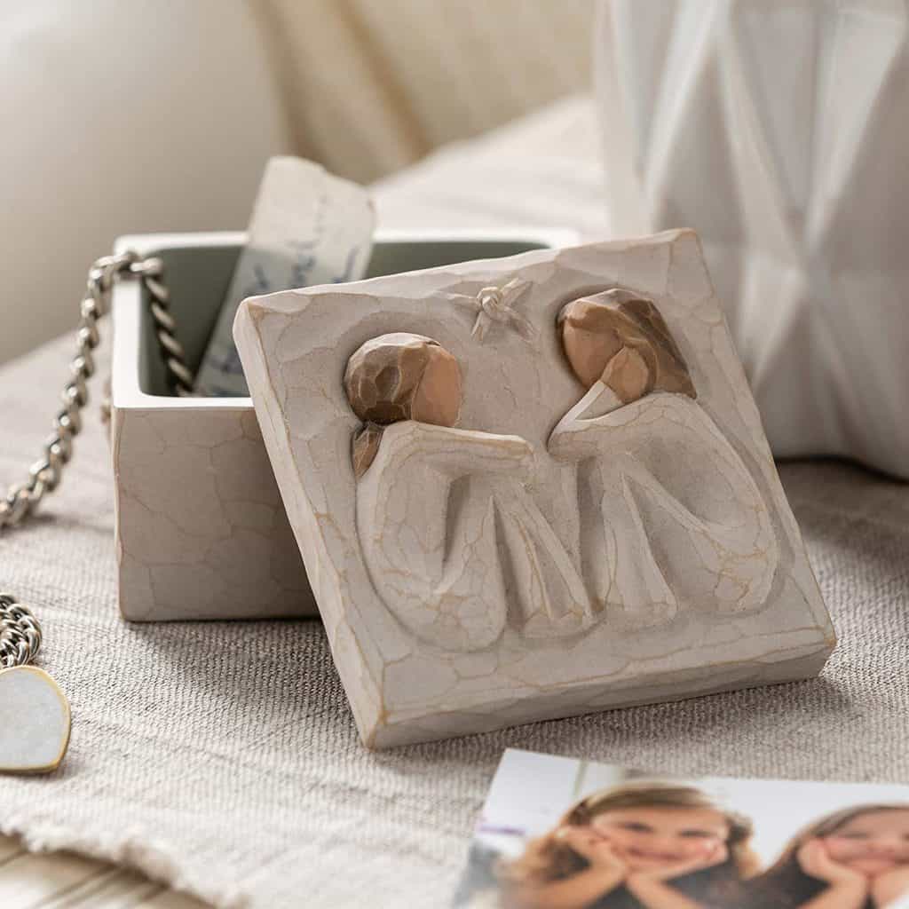Keepsake Box with two girls sitting with each other - baptism gifts for girls