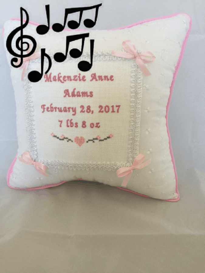 Musical Baptism Pillow - baptism gifts for girls