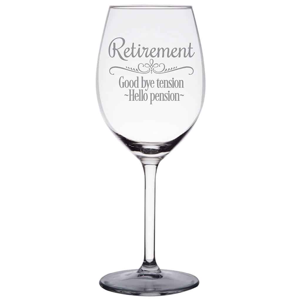 Retirement Gift Wine Glass 
