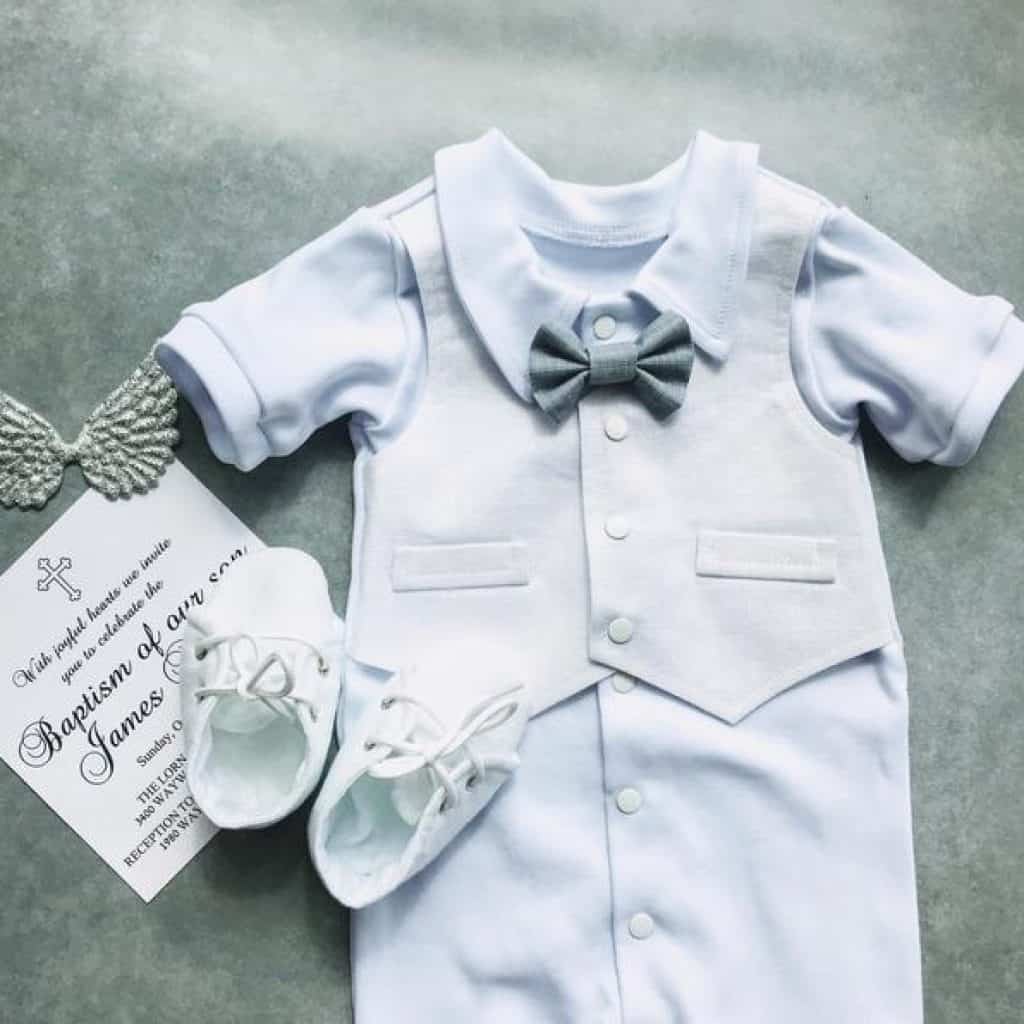 Blue Baby Boy Christening Suit with a pair of shoes