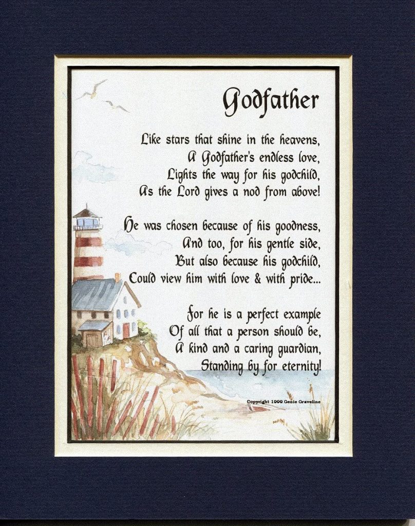 gifts for god father: godfather poem frame