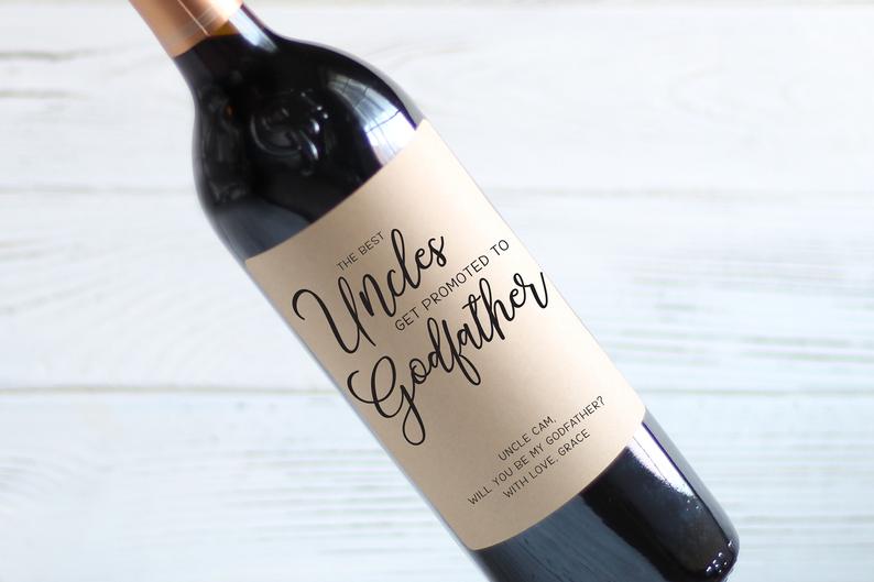 godfather proposal wine bottle label
