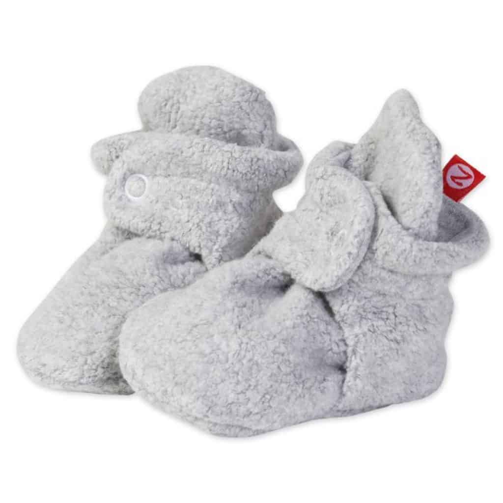 Fleece Baby Booties in grey color - baby boy gifts