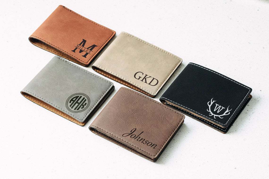 Engraved Leather Wallet - groomsmen gift ideas